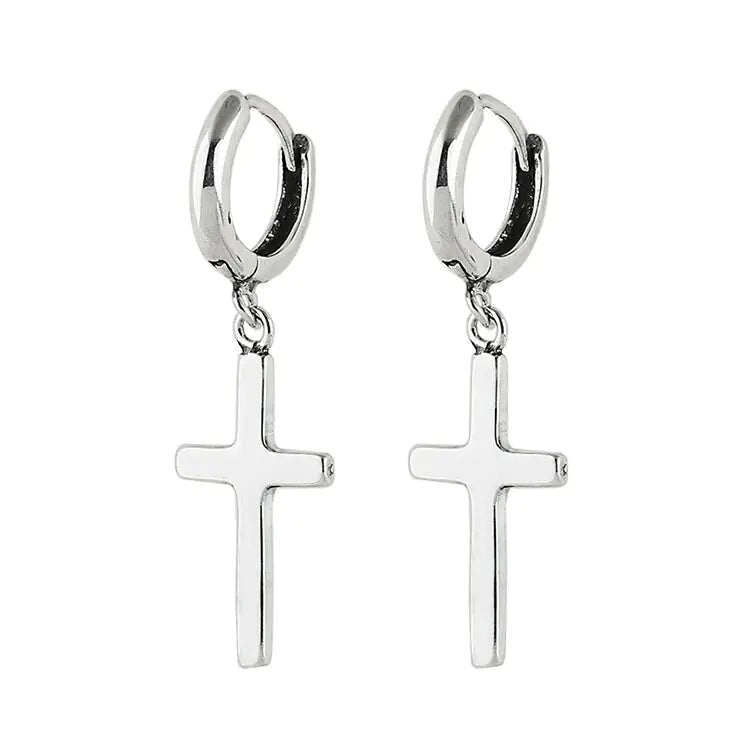 925 Silver Cross Earrings