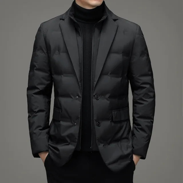 Men's Winter Imitation Two-piece Warm Blazer