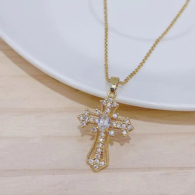 Luxury Jeweled Cross Necklace