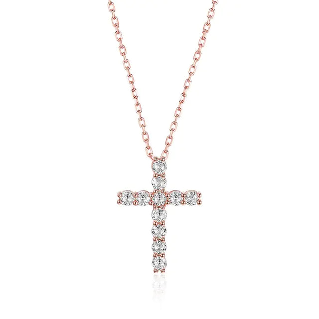 Exquisite Moissanite Cross Pendant For Women