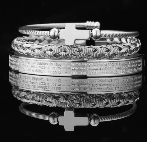 3-piece Cross Bracelet Set