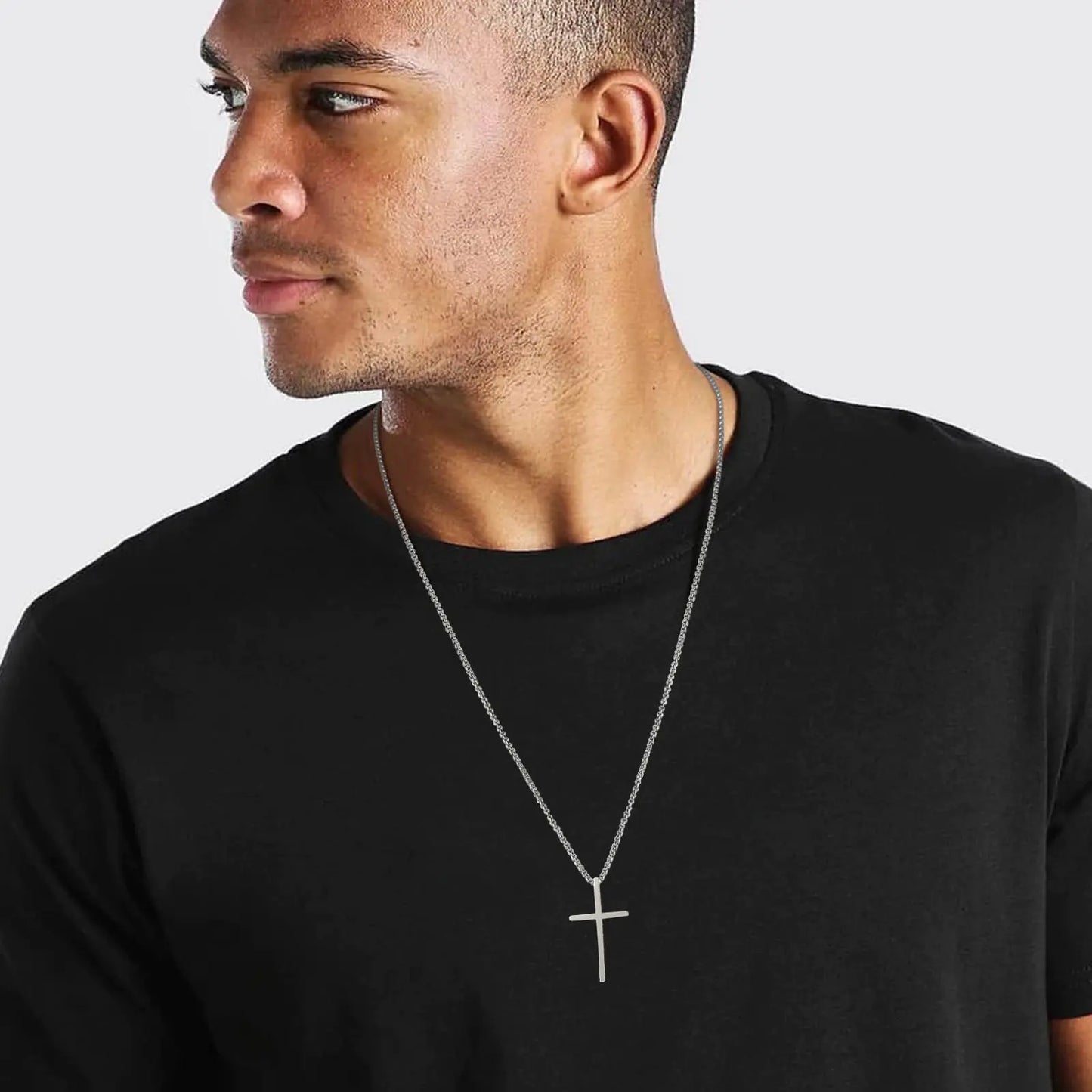 VNOX Mens Double-Cross Necklaces