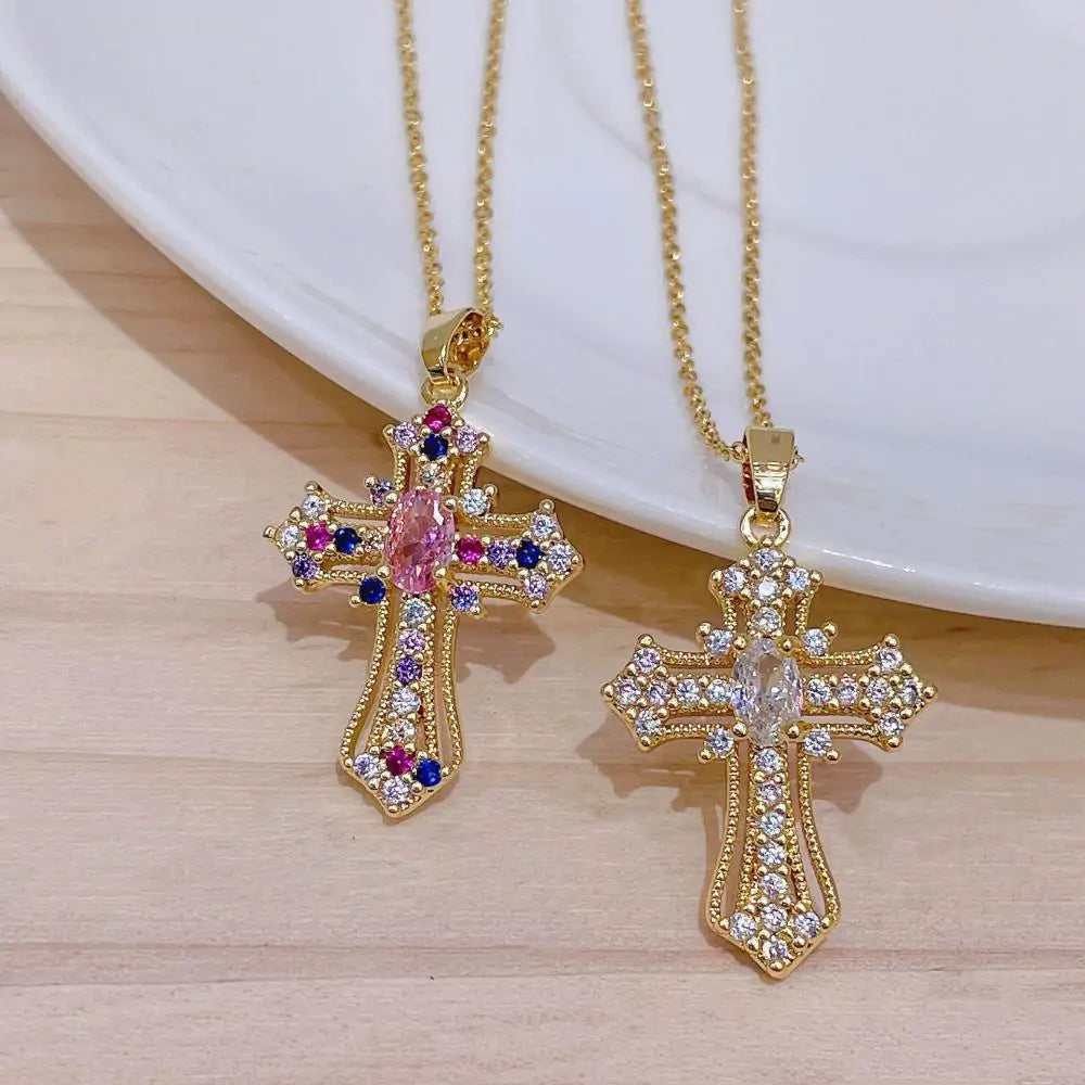 Luxury Jeweled Cross Necklace