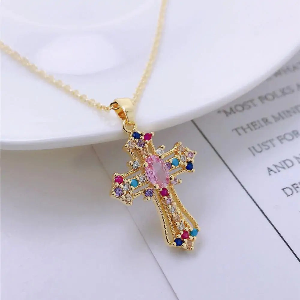 Luxury Jeweled Cross Necklace