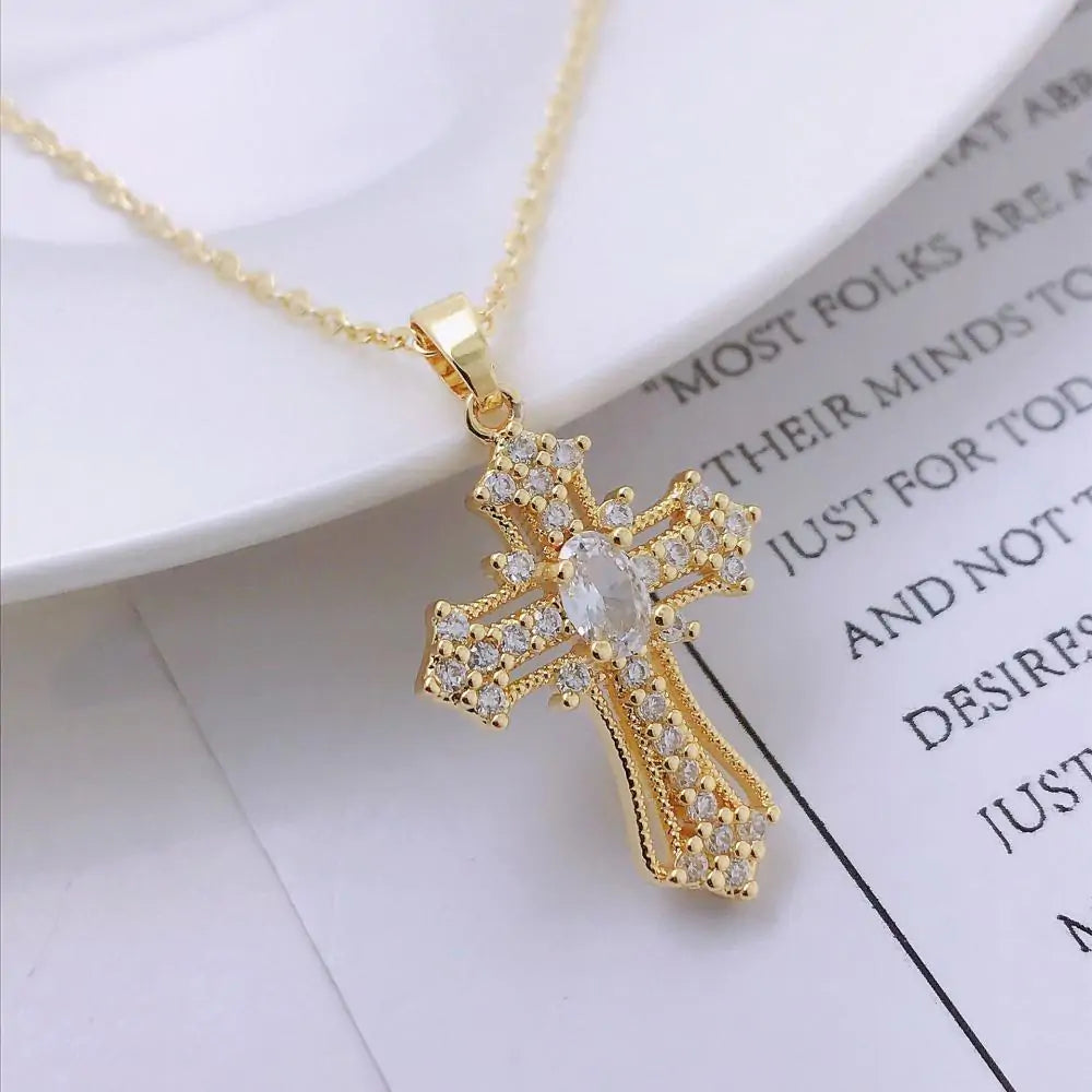 Luxury Jeweled Cross Necklace