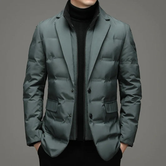 Men's Winter Imitation Two-piece Warm Blazer