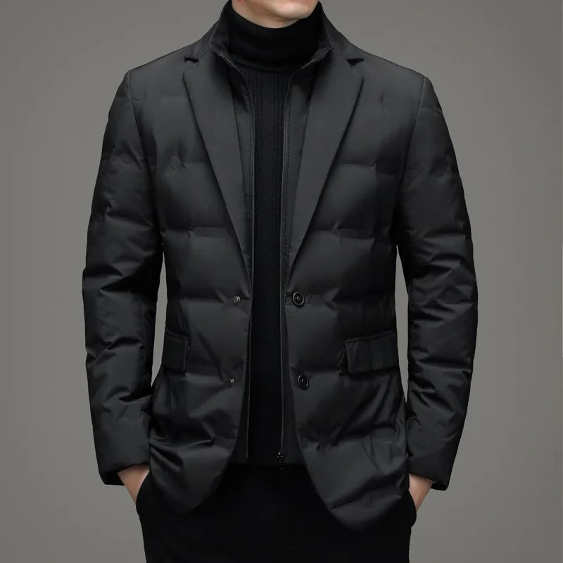 Men's Winter Imitation Two-piece Warm Blazer