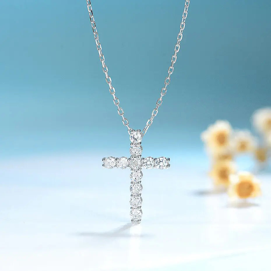 Exquisite Moissanite Cross Pendant For Women