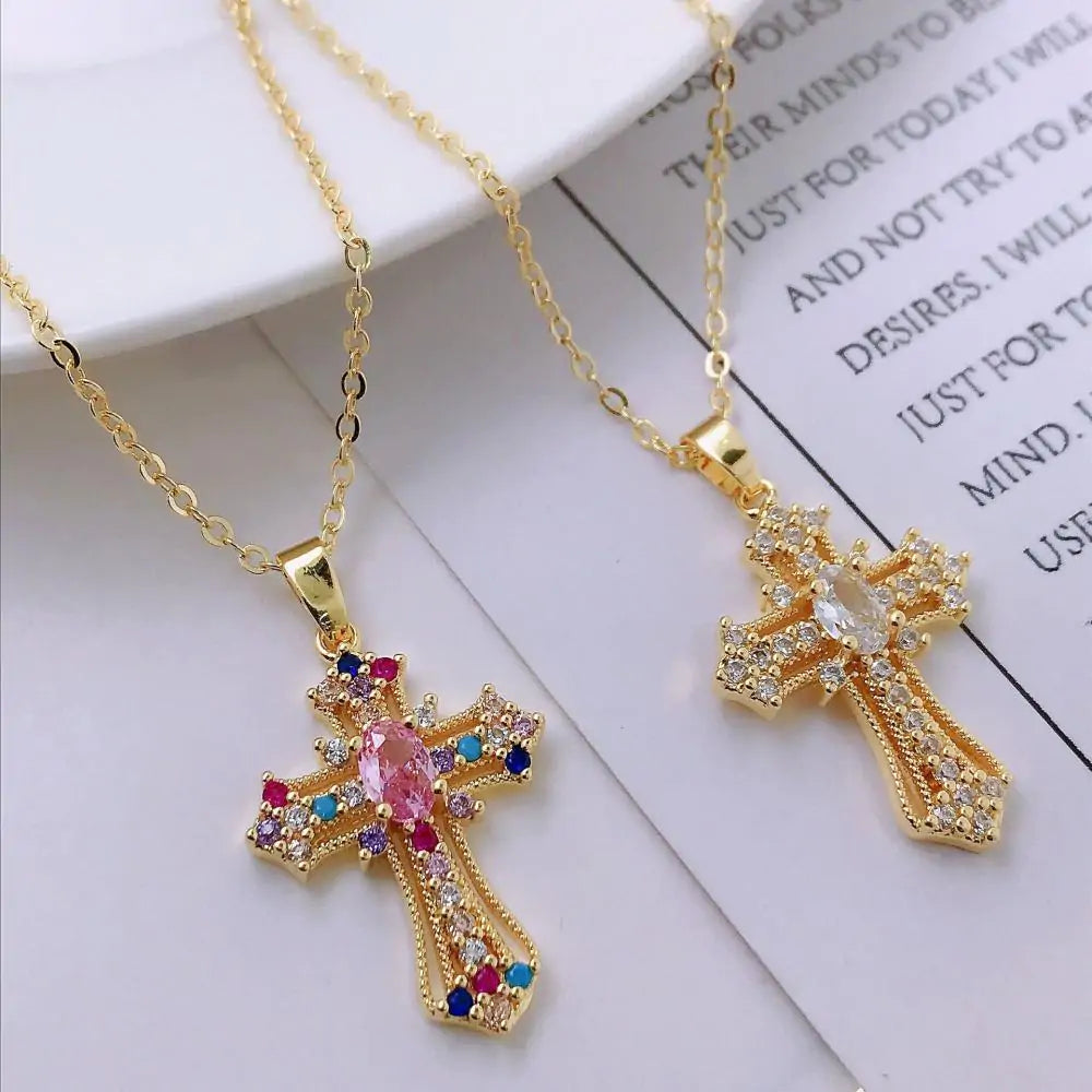 Luxury Jeweled Cross Necklace