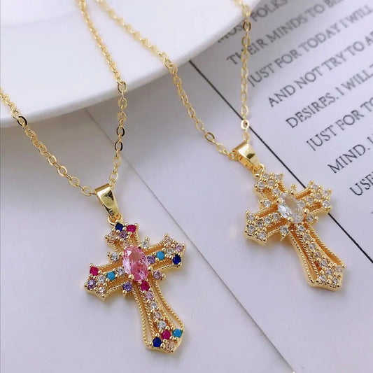 Luxury Jeweled Cross Necklace